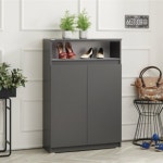 하이그로시 우드 아파트 현관 신발장 국내제작 원룸 다용도정리 수납장 : 깔꾸미프렌즈