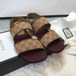 구찌 GG 캔버스 모노그램 남성 스트랩 슬라이드 샌들 574492 G1710 8371 : GOODZHOP