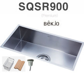 SQS5R900/SQSR900/백조씽크 사각라운드볼/도마바스켓배수구포함/수전설치가 용이하도록 설계/빌트인 주방씽크대 씽크볼/언더씽크볼...