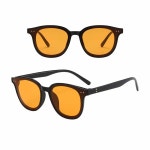 자외선차단안경 블루라이트 요즘대세 패션아이콘 시력보호 사각뿔테 남녀공용  YEWEAR UV400 블랙오렌지 : 미묘 마켓