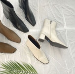 [모브딜라잇shoe] 사선 스퀘어 앵클부츠힐 5.5cm (3color) g1107 : 모브딜라잇