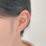 디어벨 14k gold 심플 꽃 피어싱 베이직 기본 미니 귀걸이 로즈골드 골드 낱개판매 : 디어벨