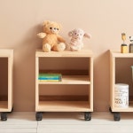 삼나무 원목 인테리어 선반 사이드 테이블 수납함 원룸 좁은 집 침실 공간 가로 틈새 작은 폭 전면 모듈 낮은 미니 1단 2단 3단 이동식 바퀴... 