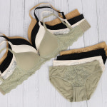 레이스브라 팬티세트 세련된 톤다운컬러 심리스 가벼운 소재 부착패드로 세탁변형 방지 뒷후크 사이즈조절 가능 D01060 : 쏙샵 언더웨어