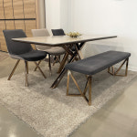 GO 세라믹 로즈골드 6인 식탁 의자 벤치 세트 : 고희관 가구 갤러리