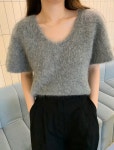 (2주 소요) 더에이블 클라우드 알파카 반팔 니트 cloud alpaca half knit : 아워리스 Ourlis