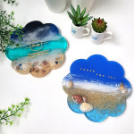 레진 공예 아트 꽃 모양 티코스터 컵받침 소품 보관 트레이 몰드 악세사리 부자재 : 다이어리 레시피