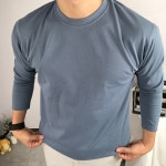 머슬핏긴팔 남자 면티 흰티 헨리넥 : 피트니티