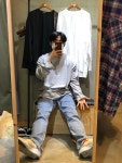 (3컬러) 슈퍼 박스 트임 긴팔티 (빅사이즈) : POM 폼