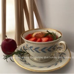 레트로 리프 컵앤소서 커피잔 찻잔세트 Leaf ceramic Cup&Saucer : 펫코팩토리