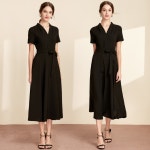 9월 하객룩 하객 원피스 상견례 옷차림 패션 김성은 한소희 햇번 스타일 롱 원피스 : 심플리빙스토어