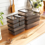 비트리 휘어지는 냉동실 냉장고 정리용기 반찬통 단품 세트 300ml, 블랙, 12개 : 비트리몰