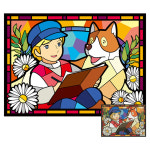 플란다스의 개 보석십자수 들 꽃 우정 DIY 세트 비즈 : 엘엔씨세상