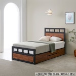 고급 철제 스틸 헤드 슈퍼 싱글 헤드리스 저상형 1인용 원룸 아이방 자취 호텔 안방 서랍 높은 평상형 프레임 협탁 멀바우 매트리스 2단 벙커... 