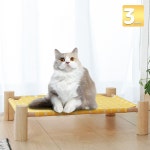 고양이 해먹 DIY 조립 나무 캔버스 통기성 수면 침대 강아지 코티지용 작은 애완 동물 라운지 내구성 용품 : 차차로즈