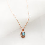 14k 로즈골드필드 래브라도라이트 목걸이 : 모드니랑