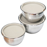 락앤락 스테인리스 뚜껑믹싱보울세트-3개 1.4L+2L+2.5L 양푼 16+18+20cm : 나무하늘