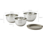 락앤락 스테인리스 뚜껑믹싱보울세트-3개 1.4L+2L+2.5L 양푼 16+18+20cm : 나무하늘