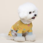 펫파파 래빗 롬퍼 올인원 (머스타드) 강아지 고양이 옷 가을 겨울 기모 실내복 대형견 : 로얄펫샵