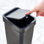 씨에스리빙 플랫 원터치휴지통 종량제 쓰레기통 사각 5L 블랙 : 씨에스리빙