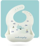 베베푸우 아기턱받이 실리콘 이유식 어린이집 자기주도 방수 턱받이 A타입 옐로우레몬 : 베베푸우