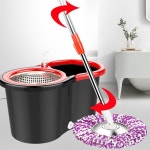 극세사 회전 물걸레 청소기 돌돌이 바닥 탈수기 밀대 통돌이 청소 대걸레 짤순이 : COREAURA