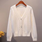 간절기룩 무지가디건 꽈배기 브이넥 루즈핏 아우터 H3032제스티가디건 : 캔들메이킹