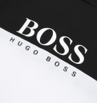 휴고보스 BOSS 후드 컨트라스트 니트 긴팔 로고 티셔츠 블랙 화이트 : 스테이리프