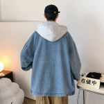 통통형 점퍼 남자  봄 가을 트렌드 후드 빅 사이즈 데님 코트 데님 자켓 -37198 : 부평상회