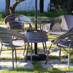 로망 라탄 테라스 60cm 원형 야외테이블 : 체어팩토리