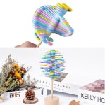 우드 나무 헬리콥터롤리 장식 장난감 마술지팡이 릴리프 감압 힐링무지개 마카롱장식 스틱형 : ALPHONSUS