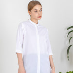 [토마토가운] 화이트오네스토셔츠7부 차이나넥셔츠 로고 제작 카페 유니폼 서빙복 빅사이즈 TDS13WW-7 : 토마토가운