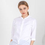 [토마토가운] 화이트오네스토셔츠7부 차이나넥셔츠 로고 제작 카페 유니폼 서빙복 빅사이즈 TDS13WW-7 : 토마토가운