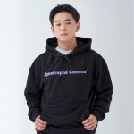 베이직 풀 네임 로고 후디 (블랙/퍼플) : 어퍼스트로피 콤마