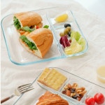 사각나눔접시 칸칸 분할 혼밥식기 플레이팅 식판 나눔 네칸 접시 : 벌교마켓