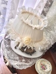 레이스 스탠드 바로크 앤틱 촛대 타원 아이보리 램프 쉐이드 조명 테이블 램프 : 마리스텔라 홈데코