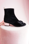 [부티크헤르원] Ooh LA!LA! Big Bow Ankle Boots_velvet  울랄라! 빅 보우 부츠 힐 _블랙 벨벳 : 부티크 헤르원 HERWON