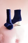 [부티크헤르원] Ooh LA!LA! Big Bow Ankle Boots 21FW_ 울랄라! 빅 보우 앵클부츠 힐 _로얄 블루 벨벳_네이비_ 고급스러운 슈즈_ 포근한... 