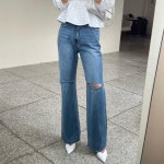 구제 부츠컷 청 팬츠(  m 당일발송 ) : 카밀리 CALMLY