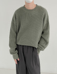 남녀공용 오버사이즈 루즈핏 남자 니트 스웨터(3color) : 어나더엘