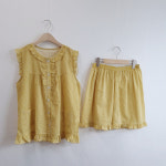 옐로우 스트라이프 민소매 상하 잠옷 55 66 77 : 안나1983 - 바른몰