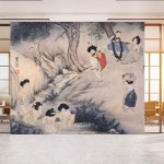 신윤복 동양화 벽지 단오풍정 풍속화 그림 벽지  뮤럴 포인트 전통민화 200428-A : 풍경디자인월