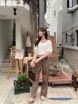 (당일)square neck balloon half knit (beige,brown) : 디어선샤인