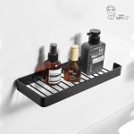 욕실꿀템 모던블랙 무타공 일자선반A 세면대 수납장 욕실정리 : COMANDO