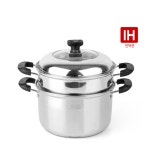 인덕션전용찜솥 가정용 업소용 가스렌지 수육 만능 스텐 곰솥 찜통 냄비 24cm : 벌교마켓