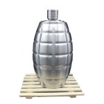 64OZ LANDMINE 304 스테인레스 스틸 힙 플라스크 금속 알코올 병 홀스터 스타일 64 온스 광산 유형 3 KG : 힐즈스토어