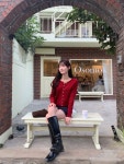 (당일) wine cashmere cardigan (red) : 디어선샤인