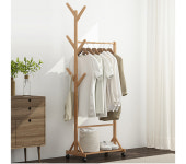 초등학생행거 옷걸어두는 심플우드옷걸이 옷정리용 좁은방 선반있는행거 : 웹카