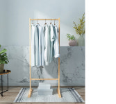 초등학생행거 옷걸어두는 심플우드옷걸이 옷정리용 좁은방 선반있는행거 : 웹카