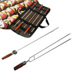 야외바베큐준비 쇠꼬지 양꼬치꼬챙이 바베큐야채 마시멜로우 숯불바비큐 원목 스텐꼬치 5P : 어메이징쇼핑